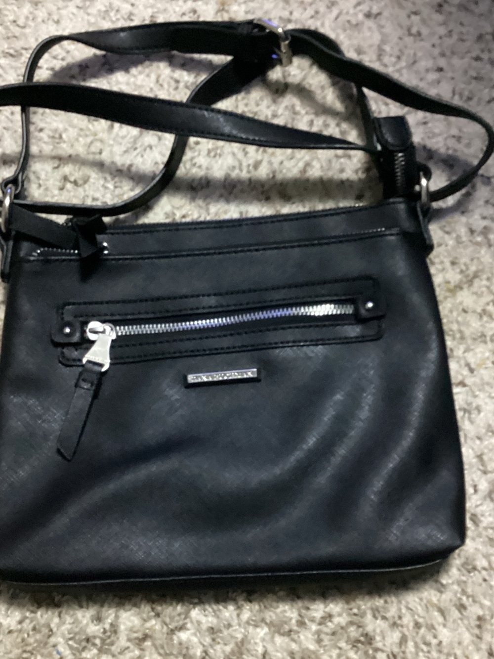 Dana Buchman Black Crossbody Bag with Front Zip Pocket